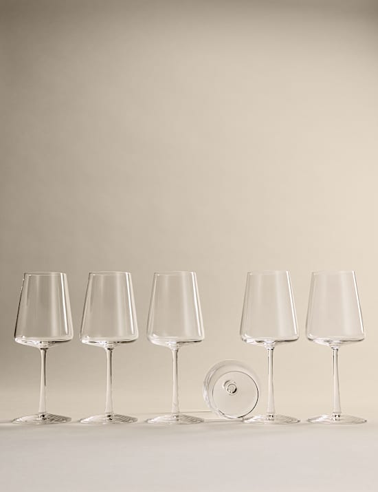 Set of 6 Modern White Wine Glasses