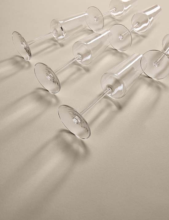 Set of 6 Modern Champagne Flutes