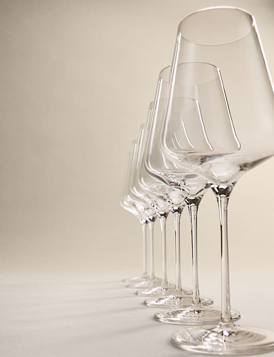 Set of 6 Classic Bordeaux Wine Glasses