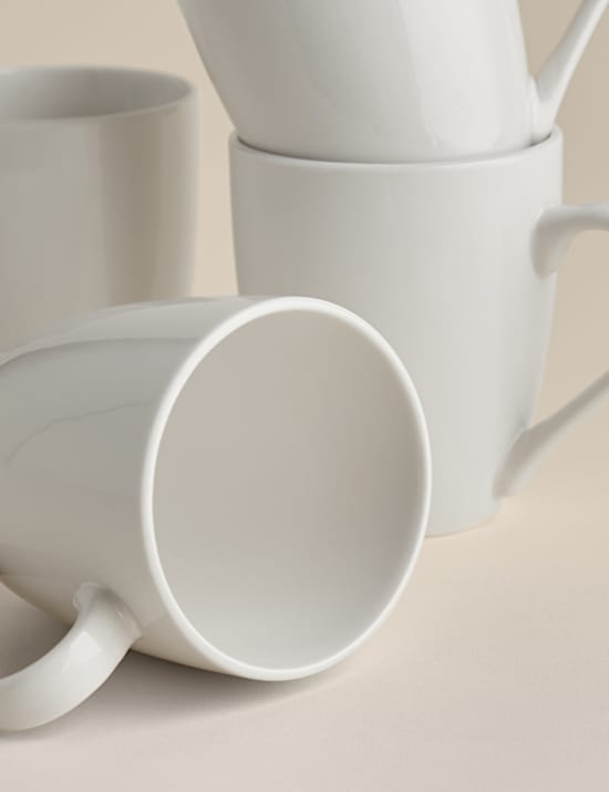 Set of 4 Porcelain Mugs