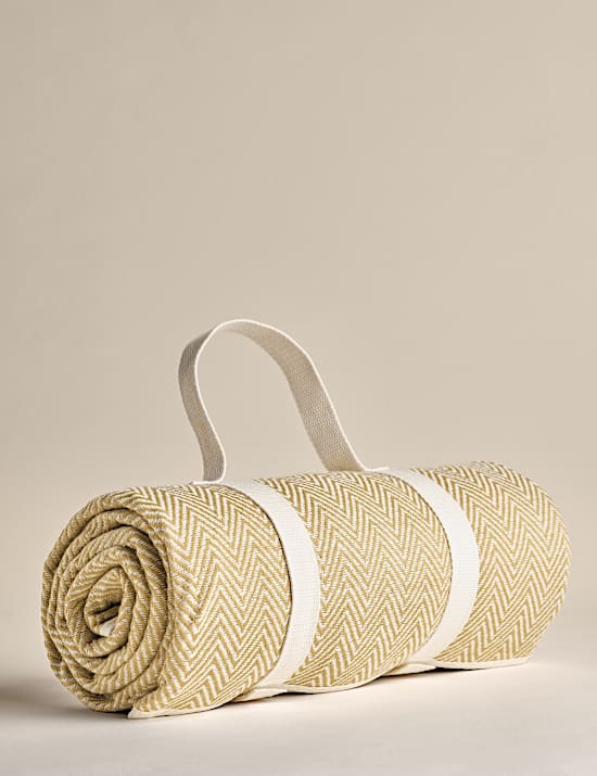 Boho Herringbone Foldaway Picnic Blanket