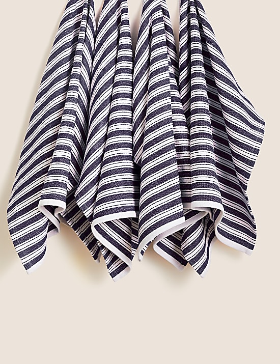 Set of 4 Cotton Rich Basket Weave Tea Towels