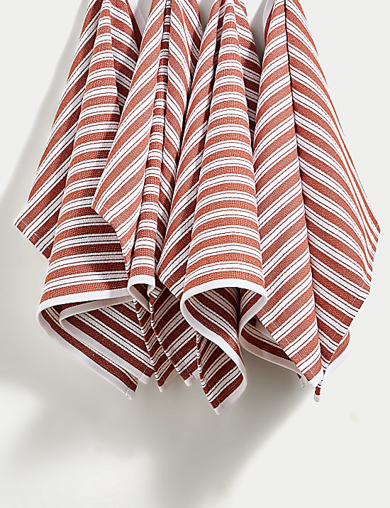 4er-Set Geschirrtücher mit Panamabindung und hohem Baumwollanteil