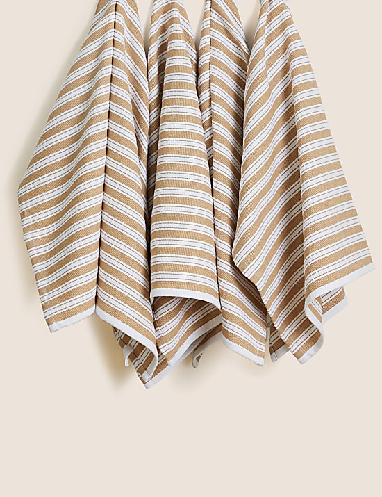Set of 4 Cotton Rich Basket Weave Tea Towels