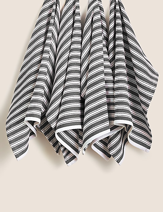 Set of 4 Cotton Rich Basket Weave Tea Towels