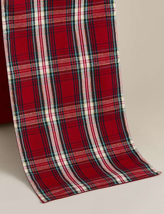 Cotton Rich Tartan Table Runner