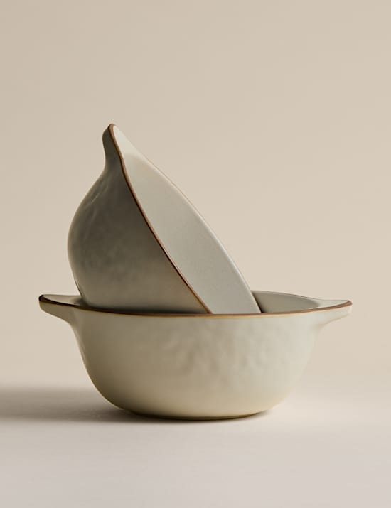 Set of 2 Picky Bits Handle Serving Bowls