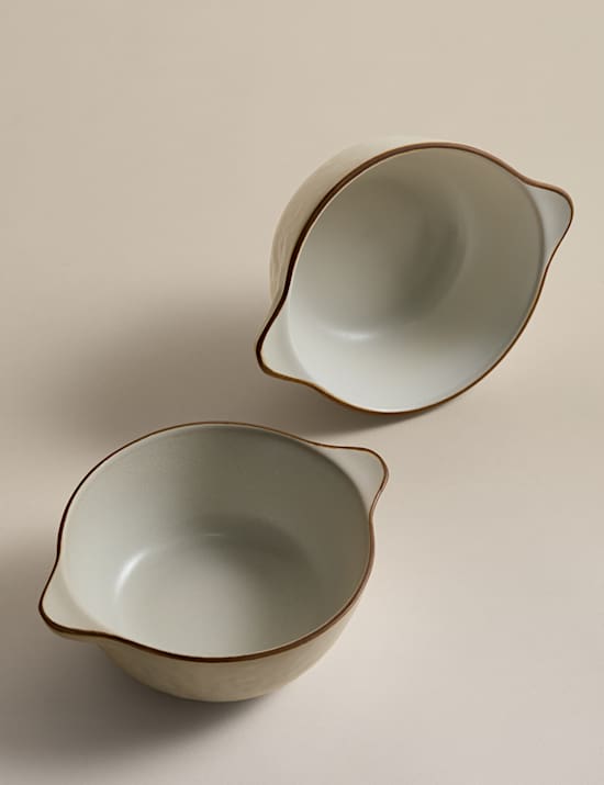 Set of 2 Picky Bits Handle Serving Bowls