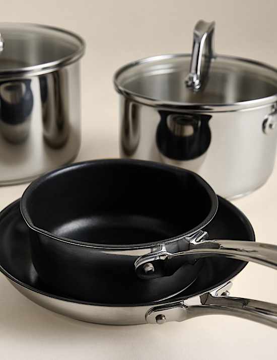 5 Piece Stainless Steel Pan Set