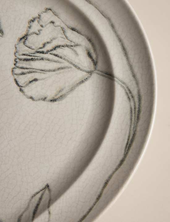 Floral Crackle Oval Platter