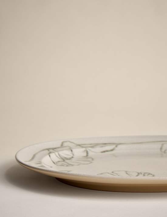 Floral Crackle Oval Platter