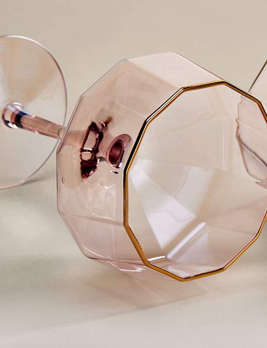 Set of 2 Pearlescent Lustre Coupe Glasses