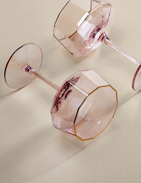 Set of 2 Pearlescent Lustre Coupe Glasses