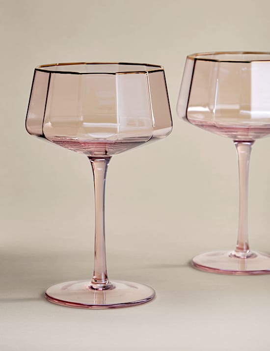 Lot de 2 verres à pied effet brillant nacré
