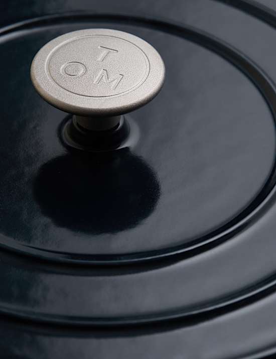 Cast Iron Shallow Blue Casserole Dish