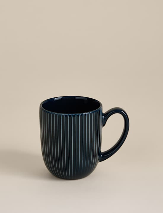Striped Ribbed Glazed Mug