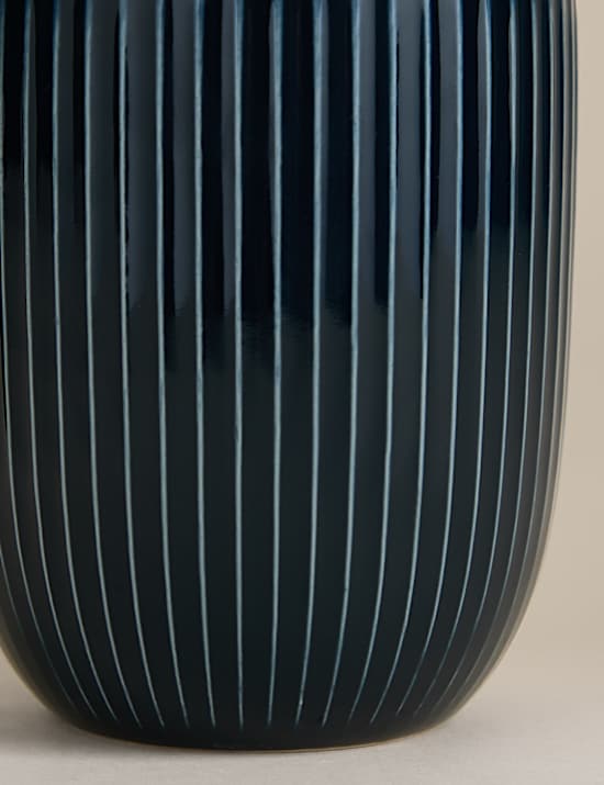 Striped Ribbed Glazed Mug