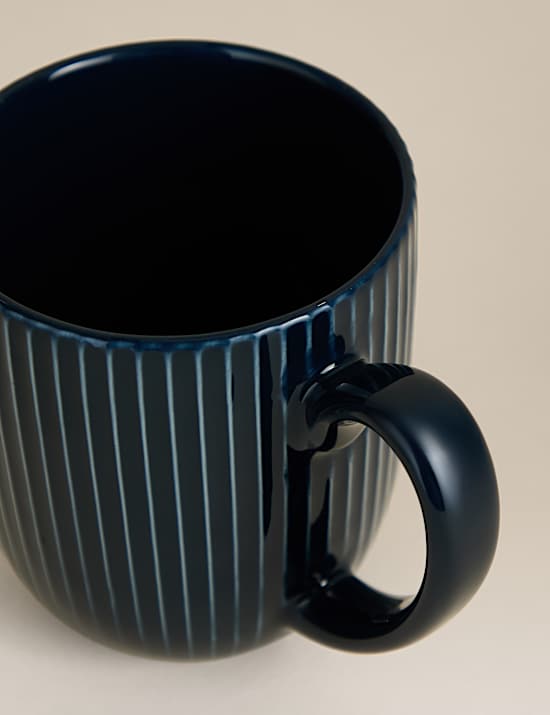 Striped Ribbed Glazed Mug
