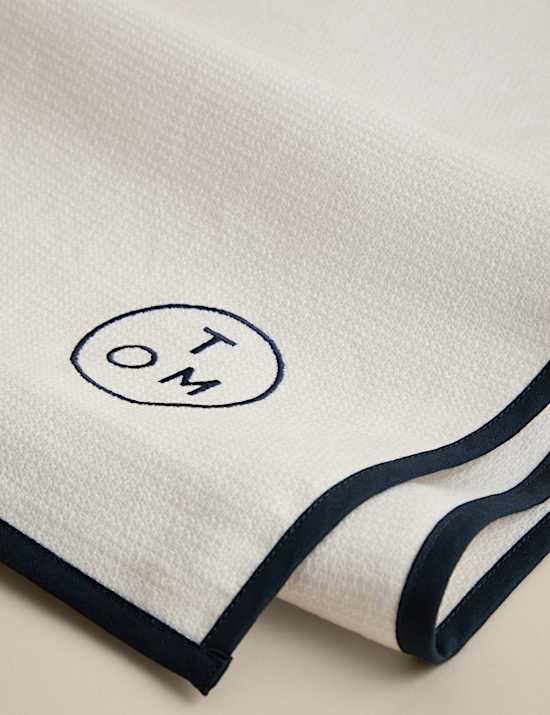 Pure Cotton Navy Trim Chef's Cloth