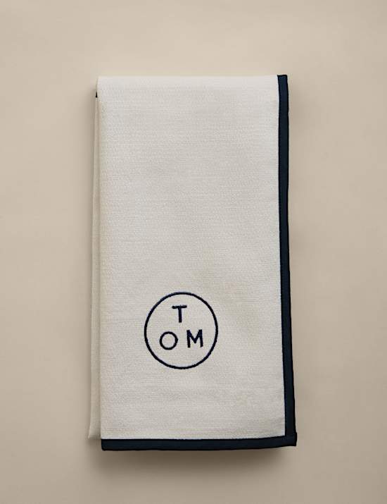 Pure Cotton Navy Trim Chef's Cloth