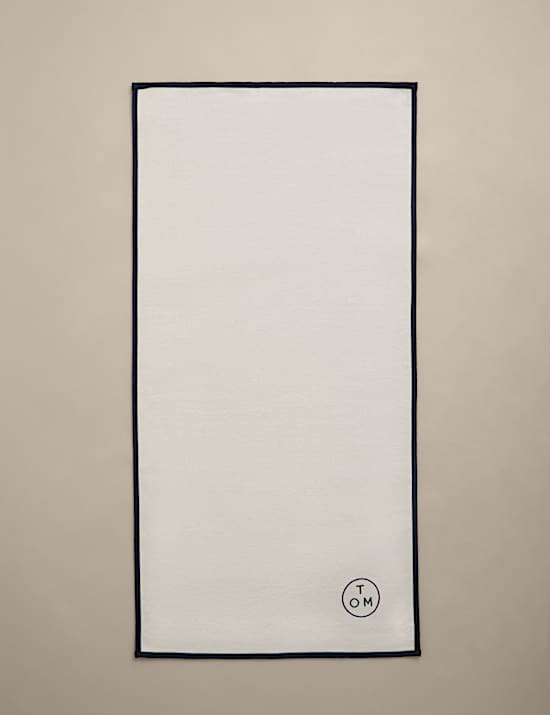 Pure Cotton Navy Trim Chef's Cloth