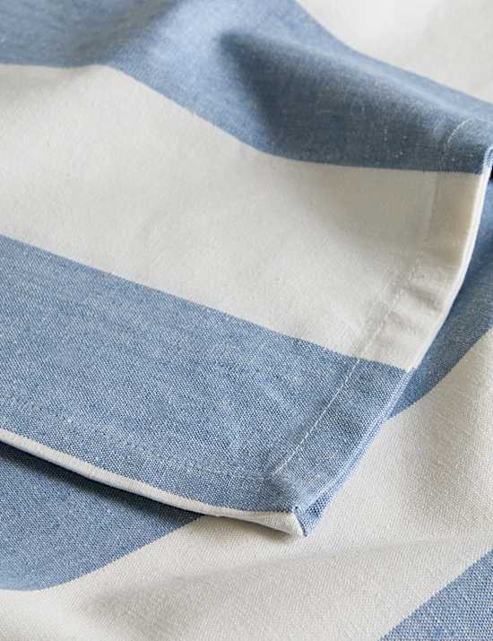Cotton with Linen Wide Stripe Tablecloth