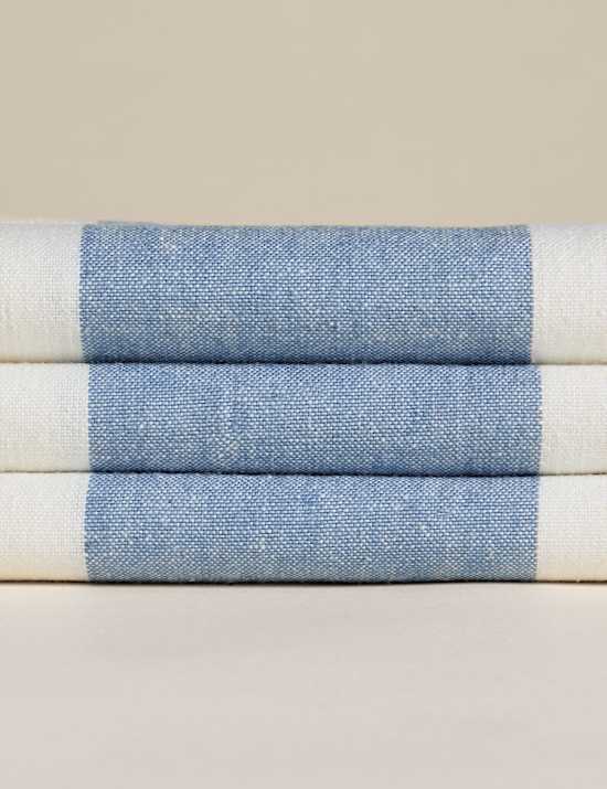 Cotton with Linen Wide Stripe Tablecloth