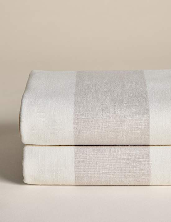 Nappe en coton et lin à rayures larges