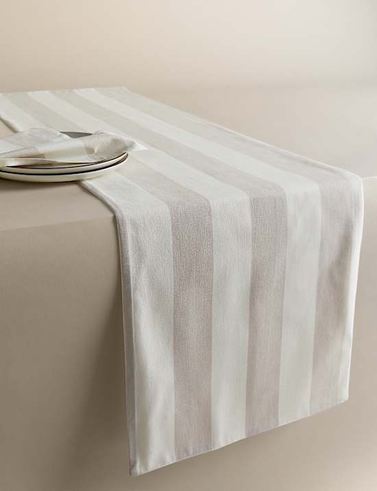 Cotton Rich Striped Table Runner