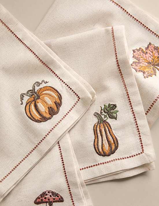 Set of 4 Cotton Rich Harvest Napkins