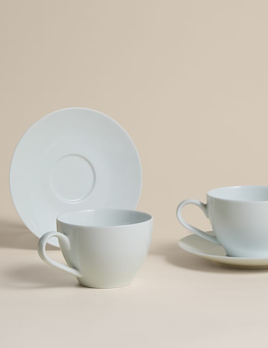Set of 2 Burford Cappuccino Cups & Saucers