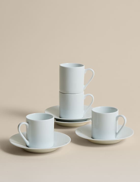 Set of 4 Burford Espresso Cups & Saucers