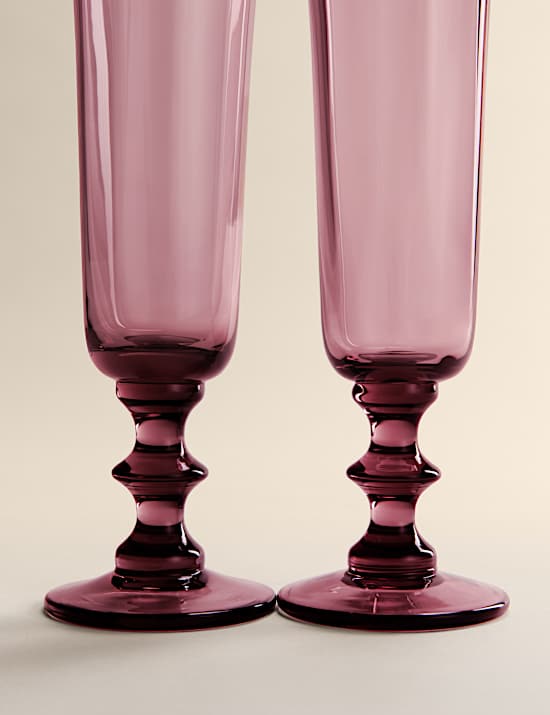 Lot de 2 fl&ucirc;tes &agrave; champagne avec motif &eacute;toile