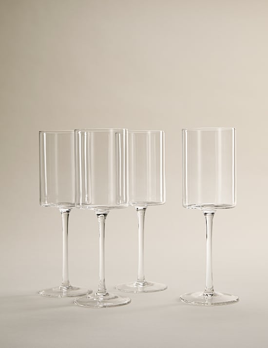 Set of 4 Straight Sided Wine Glasses
