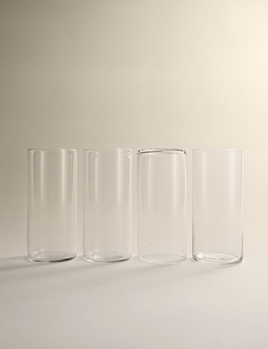 Set of 4 Straight Sided Hi Ball Glasses