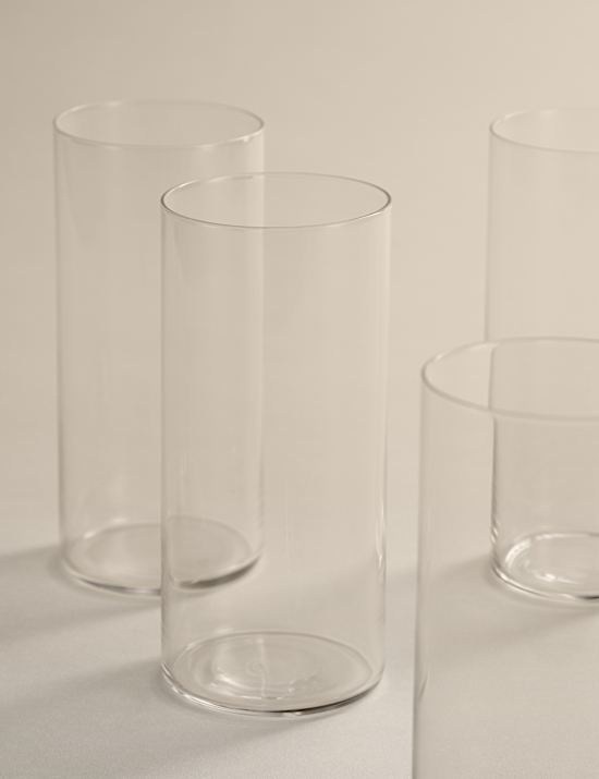 Set of 4 Straight Sided Hi Ball Glasses