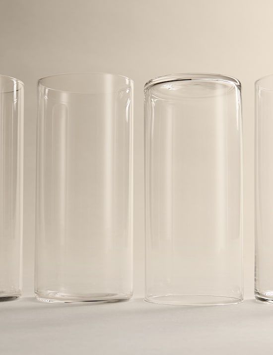 Set of 4 Straight Sided Hi Ball Glasses