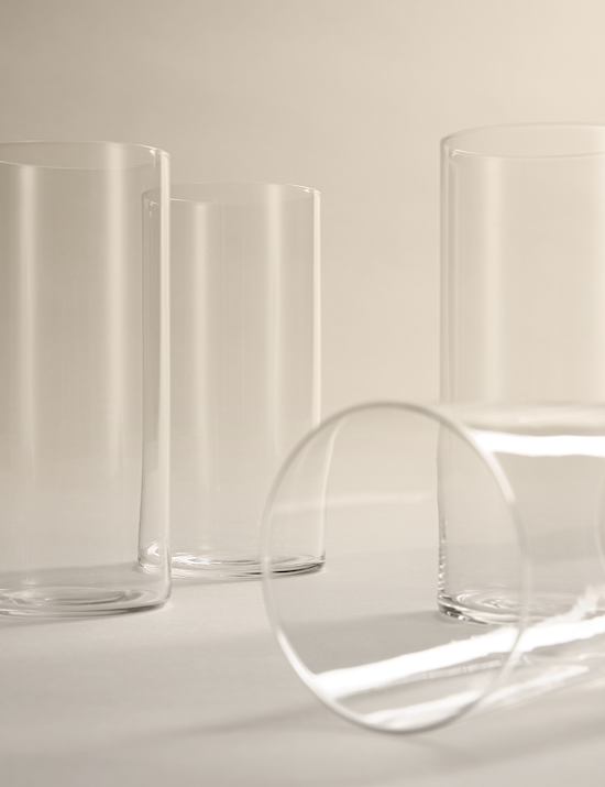 Set of 4 Straight Sided Hi Ball Glasses