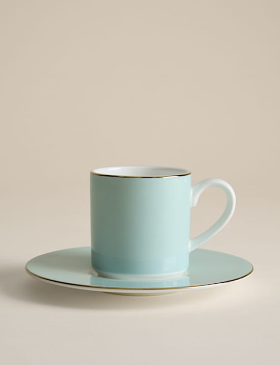 2 Pack Bone China Espresso Cups & Saucers