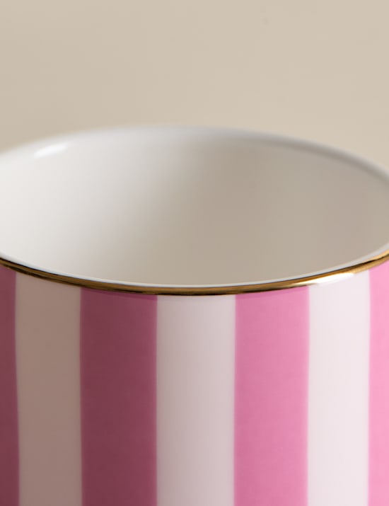 2 Pack Bone China Stripe Espresso Cup & Saucer