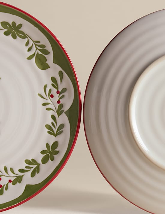 Set of 4 Winter Foliage Side Plates