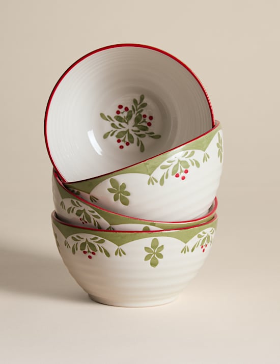 Set of 4 Winter Foliage Cereal Bowls