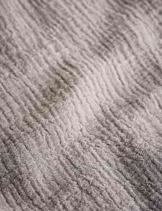 Tischdecke aus reinem Baumwoll-Musselin mit ausgefransten Kanten