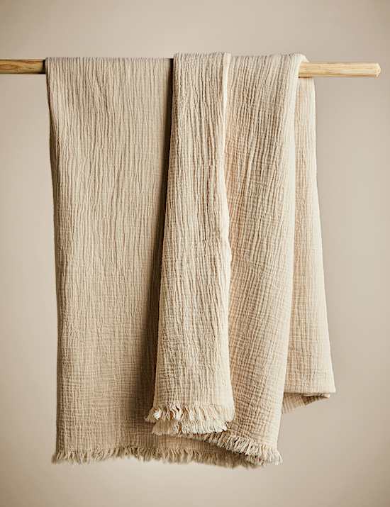 Pure Cotton Frayed Edge Muslin Tablecloth