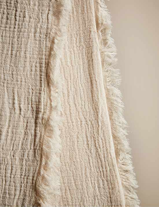 Pure Cotton Frayed Edge Muslin Tablecloth