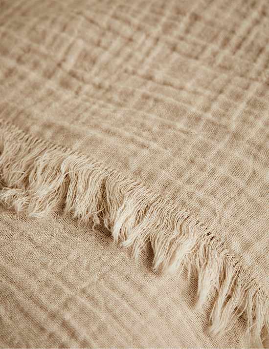 Pure Cotton Frayed Edge Muslin Tablecloth