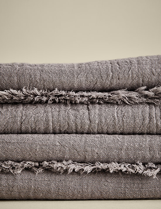 Set of 4 Frayed Edge Muslin Napkins