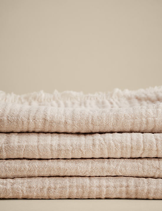 Set of 4 Frayed Edge Muslin Napkins