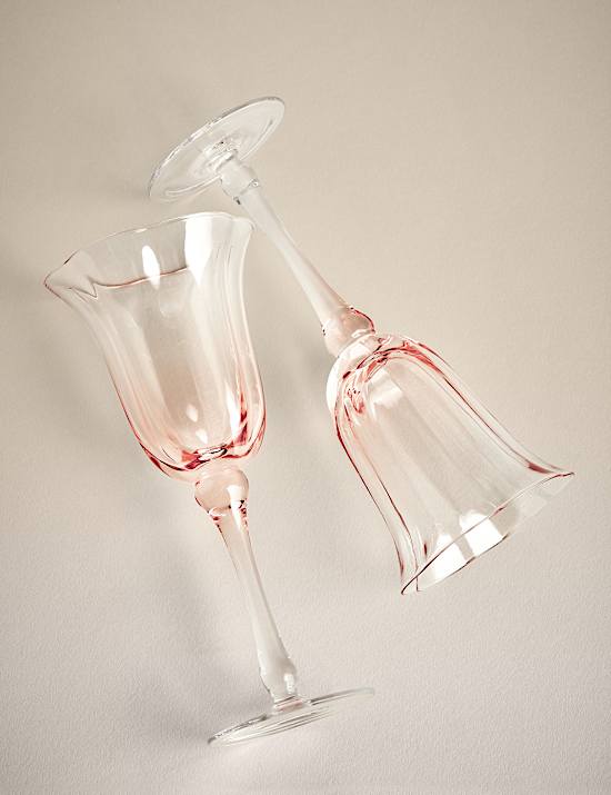 Set of 2 Fleur Ombré Wine Glasses