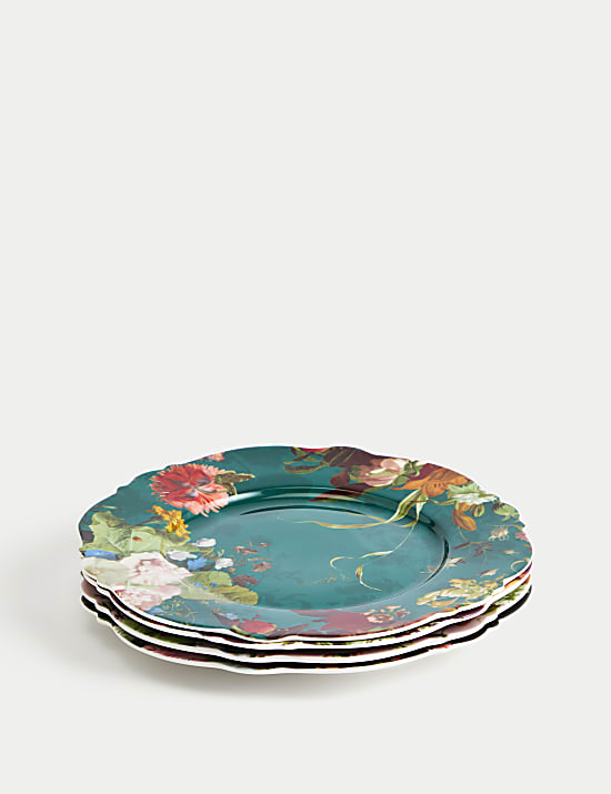 Set of 4 Floral Side Plates